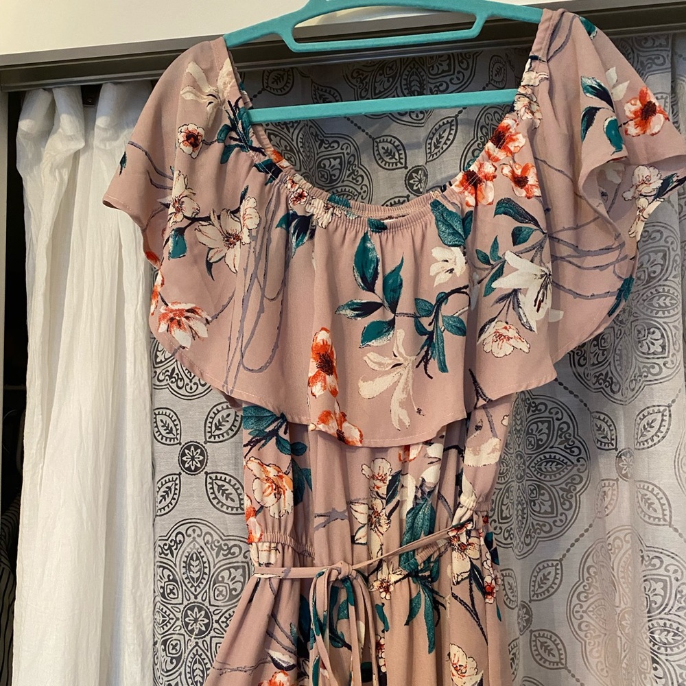 Lilac and floral jumpsuit.